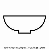 Coloring Bowl Pages Crockery Icons sketch template