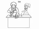 Vet Colouring Pages Occupation Print Printables Kids sketch template