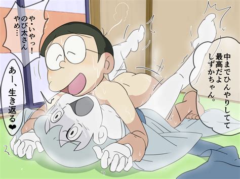 nobi nobita and minamoto shizuka doraemon drawn by tasrr