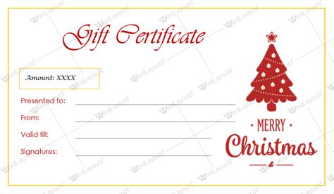 beautiful christmas gift certificate templates  word