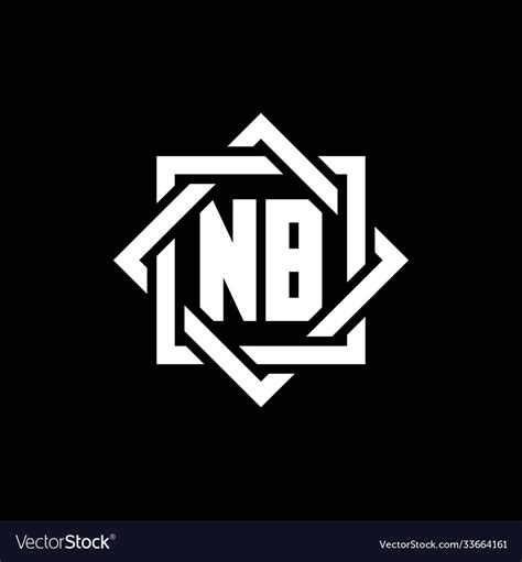 nb monogram logo  abstract square  vector image