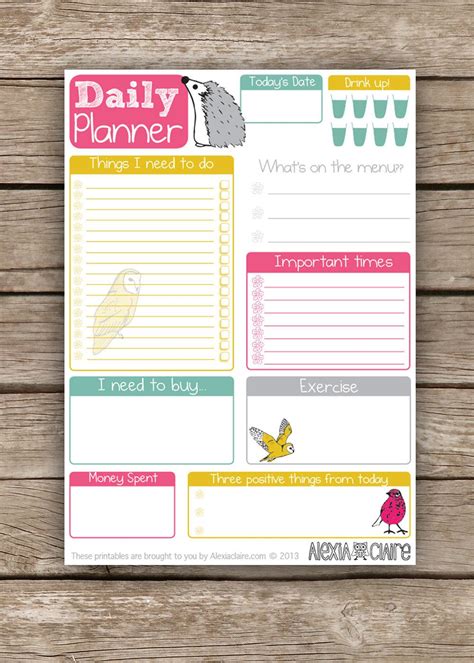 cute  printable daily   list template