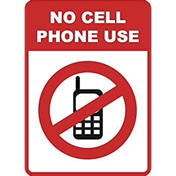 amazoncom  cell phone  sign cellular phones prohibited signs