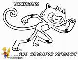 Olympic Vinicius Mascots Mascotte Sheets Taekwondo Spelen Olympische Coloriage Colorier Yescoloring sketch template