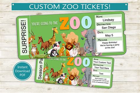 custom zoo  printable adobe editable  ready  etsy