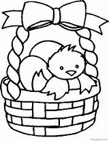 Easter Basket Coloring Pages Colouring Baskets Printable Egg Chick Clipart Kids Color Template Empty Eggs Cute Print Sheets Outline Fruit sketch template