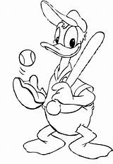 Baseball Coloring Pages Donald Kids Printable Duck Sports Player Sheets Disney Color Cartoon Stadium Print Clipart Boys Bestcoloringpagesforkids Getdrawings Library sketch template