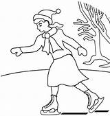 Skating Ice Coloring Pages Girl sketch template