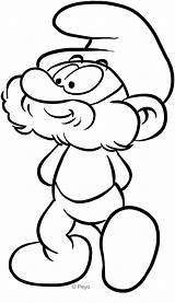 Papa Smurf Coloring Drawing Pages Smurfs Clipartmag Paintingvalley sketch template