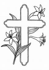 Cross Coloring Pages Easter Flowers Printable Christian Drawing Sunday Colouring Holy Print Sheets Kids Adult School Religious Momjunction Adults Books sketch template