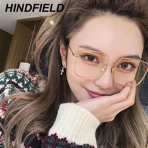 korean fashion square clear glasses women 2018 new oversized eyewear