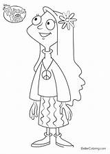 Ferb Phineas Jenny Coloring Pages Printable Kids Print sketch template