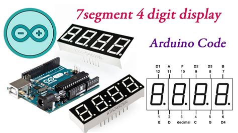 arduino code  segment  digit led display count   tutorial youtube