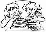 Cooking Coloring Clipart Pages Library Kids sketch template