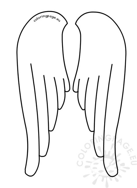 printable angel wings template coloring page