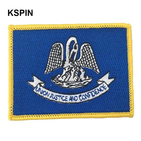 louisiana rectangle shape flag patches embroidered flag patches