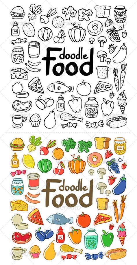 food doodle vectors graphicriver