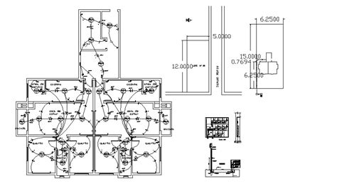 house electric fuse box layout plan cadbull