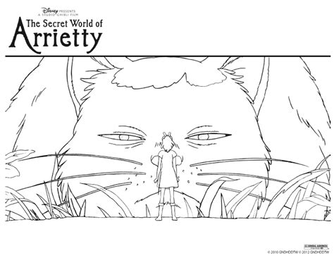 coloring pages secret world  arrietty carrie  children