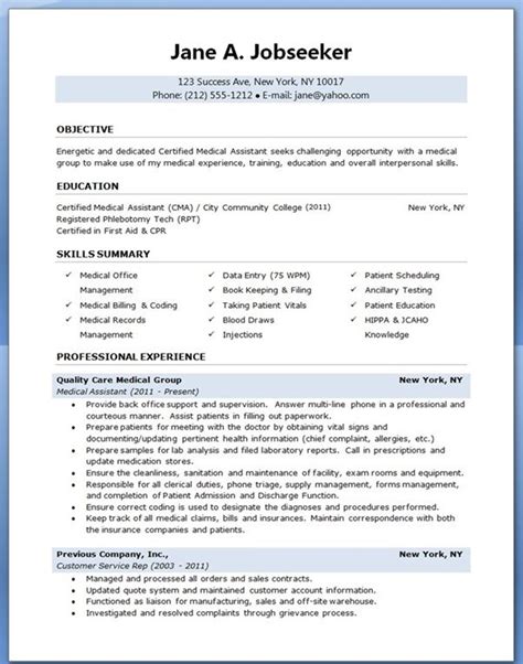 medical assistant sample resume sample resumes