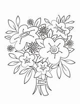 Bouquet Coloring Flowers Pages Printable Drawing Supercoloring sketch template