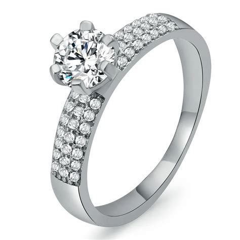 silver sparkling ring  women wedding ringen jewelry ringen voor vrouwen female finger ring