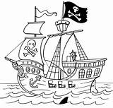 Pirate Ship Drawing Line Ships Easy Colouring Template Simple Getdrawings Painting Lightbox Barclay Adrian Book sketch template