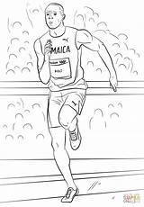 Bolt Usain Coloring Pages Owens Jesse Drawing Printable Paper Games sketch template