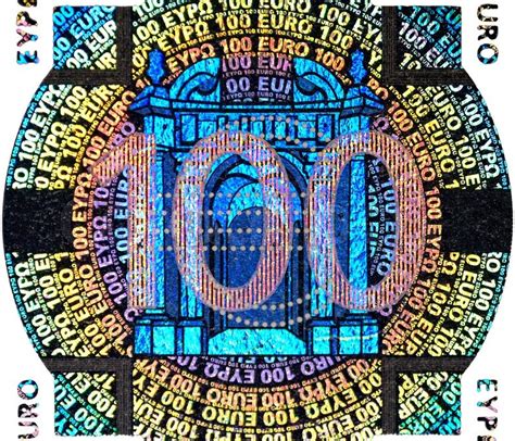 hologramm auf der hundert euro banknote stockfoto colourbox