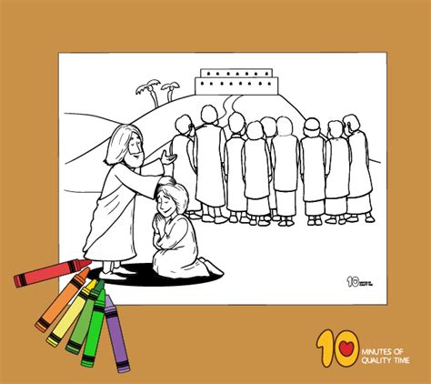 jesus heals  ten lepers coloring page  minutes  quality time