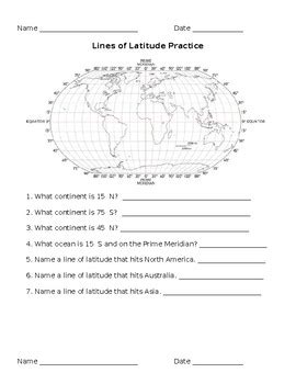 longitude  latitude worksheets separate sheets    didos