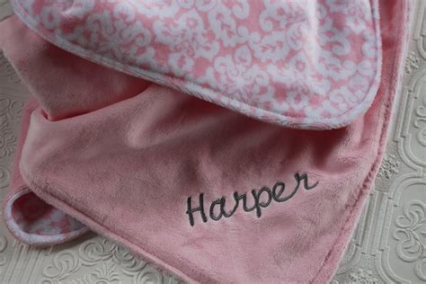 personalized baby blanket baby girl  blanket pink
