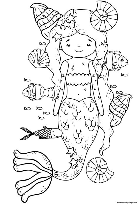 quiet mermaid relaxing  yoga time coloring page printable