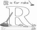Coloring Alphabet Pages Rake sketch template