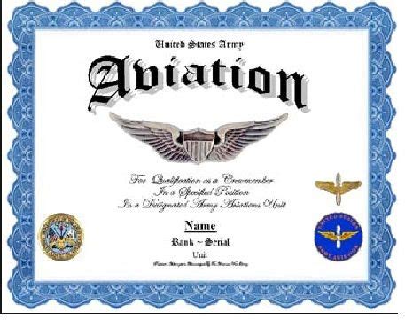 aviation certificate templates  word
