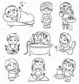 Clipart Health Habits Good Activities Hygiene Taking Shower Boy Baby Girl Healthy Coloring Pages Cartoon Cliparts Daily Bathrobe After Clipartsgram sketch template