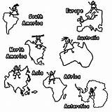 Continents Coloring Map Pages Kids Cut Seven Printable Color Sheet Drawing Europe Colouring Worksheet Outs Getdrawings Getcolorings Print Pdf Sheets sketch template