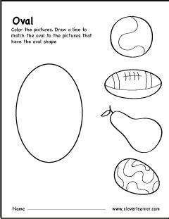 oval matching pairs activity preschool body theme color worksheets