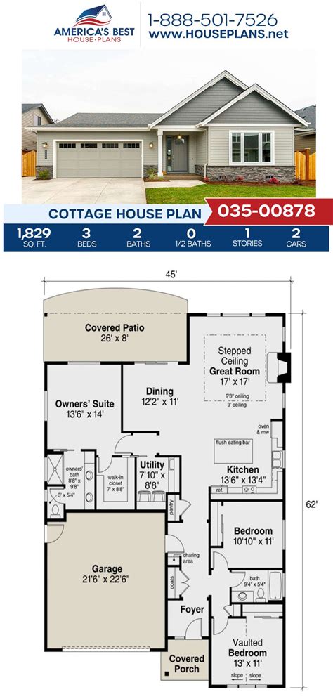 cottage home design    plan   features  sq ft  bedrooms