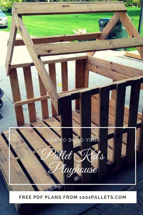 easy kids pallet playhouse  pallets