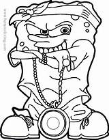 Coloring Spongebob Gangster Pages Rapper Gangsta Thug Squarepants Drawings Drawing Cool Ghetto Cartoon Color Printable Rap Print Life Bubakids Sheets sketch template