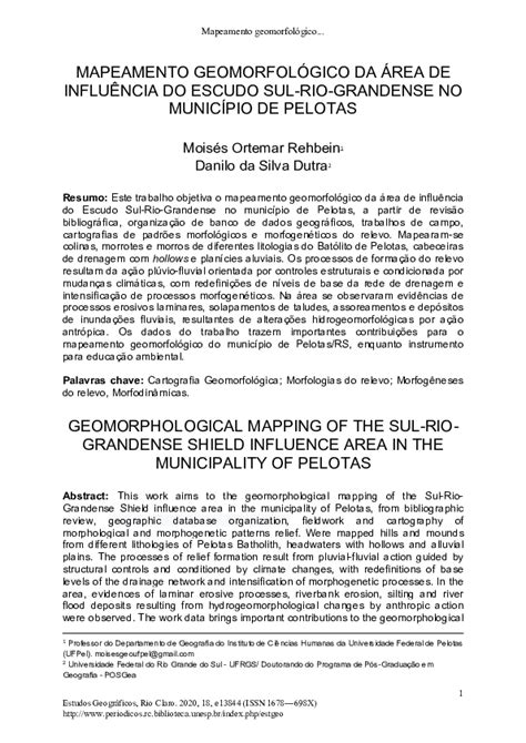 pdf mapeamento geomorfológico da Área de influência do escudo sul rio