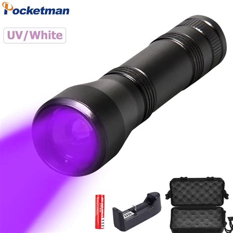 lumen uv zaklamp   led zaklamp wit licht nm ultra violet licht led zaklamp zoomable