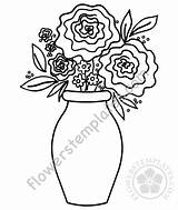 Roses Vase Coloring Pages sketch template