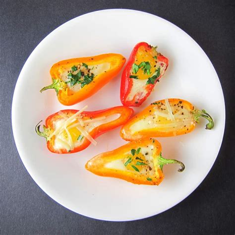 vegetarian stuffed mini bell peppers   babaganosh