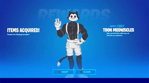 fortnite toon meowscles how to get skin and emote firstsportz