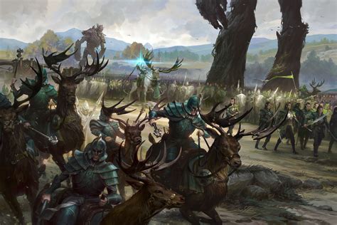 elven army vladimir krisetskiy fantasy artwork fantasy battle fantasy landscape