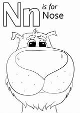 Nose Coloring Letter Pages Printable Nest Supercoloring Preschool Colouring Sheet Alphabet Template Super Sheets Worksheets Kids sketch template