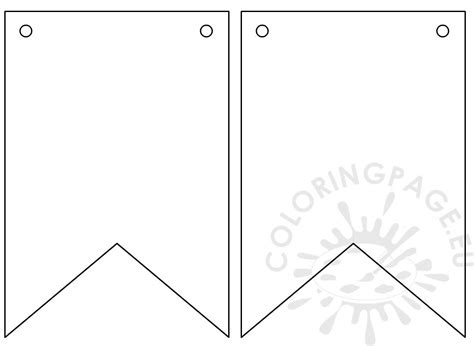 printable pennant flag shape coloring page