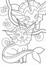 Pokemon Eevee Tulamama Vaporeon Rare Evolution Pokémon sketch template